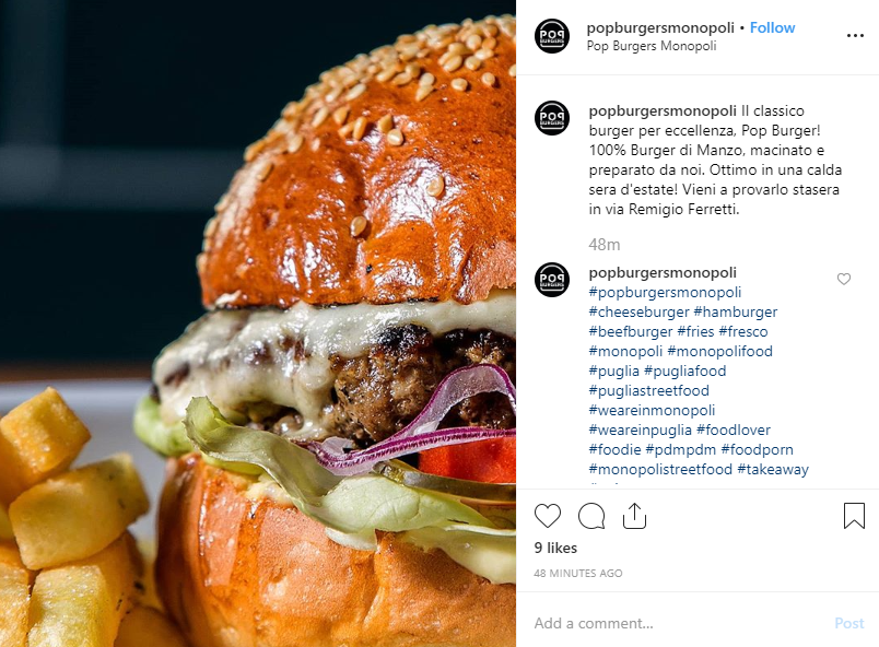 pop burger instagram food photography
